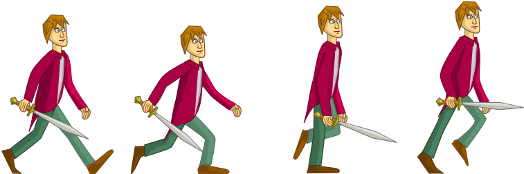 Walking Cycle Steps - Cartoon (795x254)