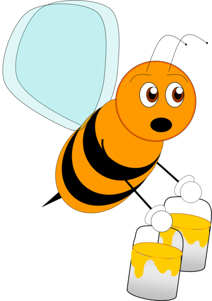 Orange Bee Clipart (423x600)