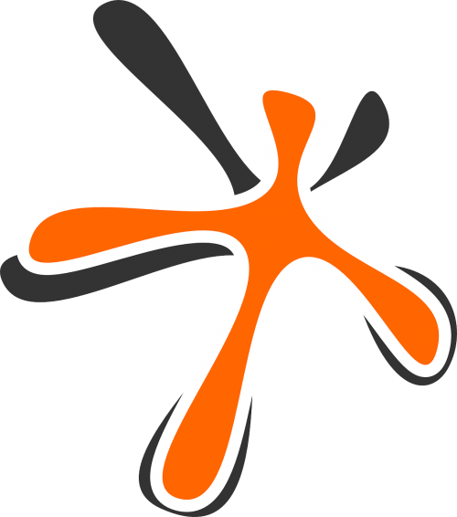 Vector Graphics - Bercak Cat Kuning Dan Orange (500x566)