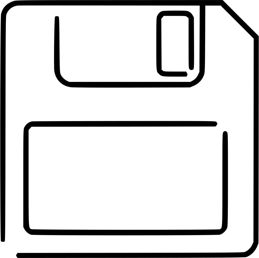Floppy Disk Comments - Line Art (982x980)