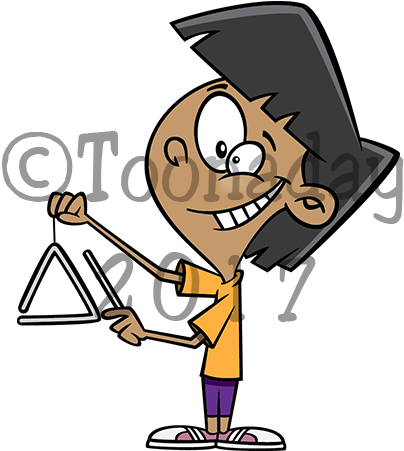 Triangle - Playing The Triangle Cartoon (600x450)