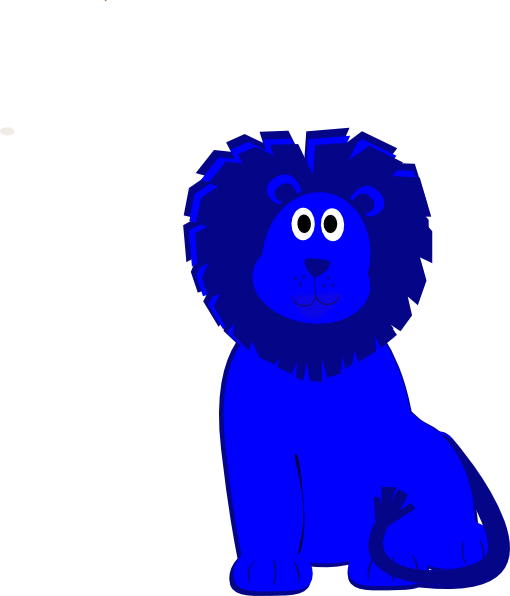 Blue Lion Cartoon (510x596)