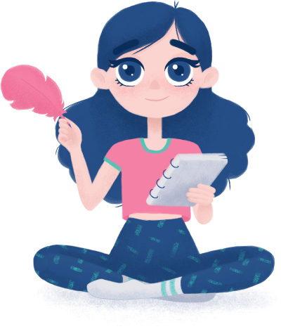 Female Writer Cartoon (400x468)