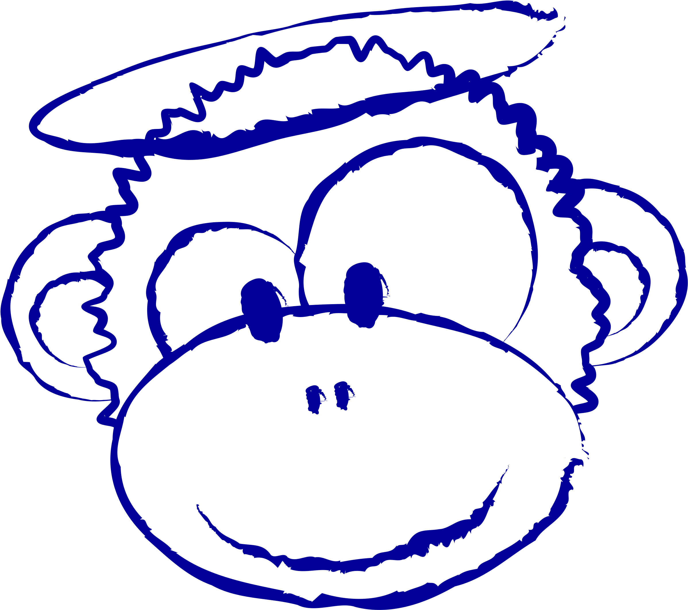 Blue No Evil Monkey - No Evil Project (2400x2130)