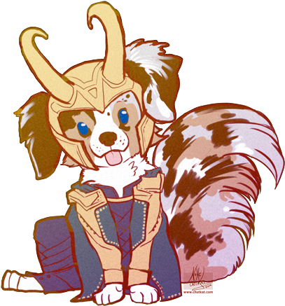 Chibi Pup Loki - Cartoon (450x600)