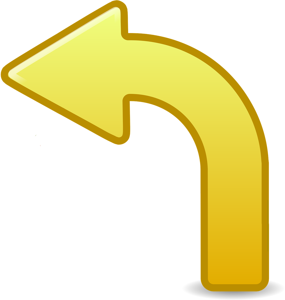 Vector Graphics, - Flecha Amarilla Curva Png (1207x1280)