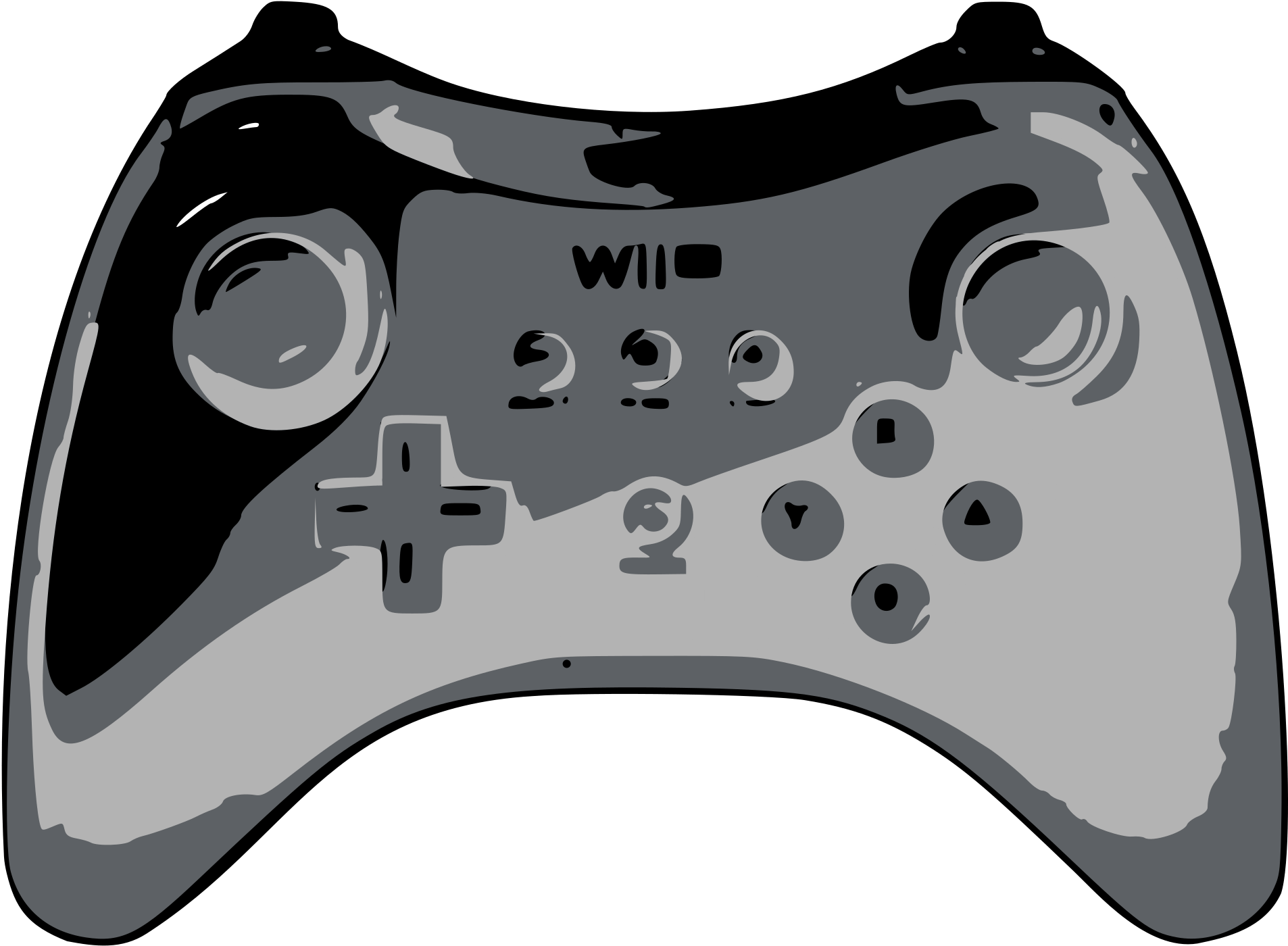 Wii Game Controller Clip Art - Game Controller (2400x3394)