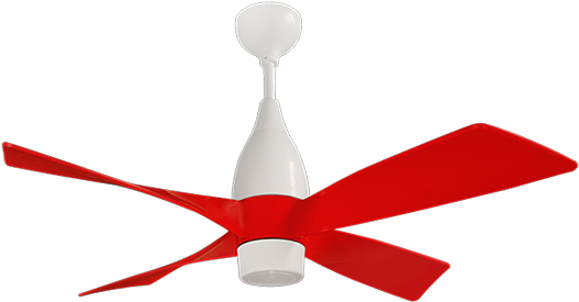 White Body / Red Blade - Ceiling Fan (570x375)