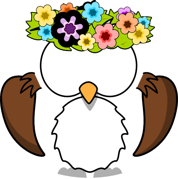 Line Art Owl (594x597)