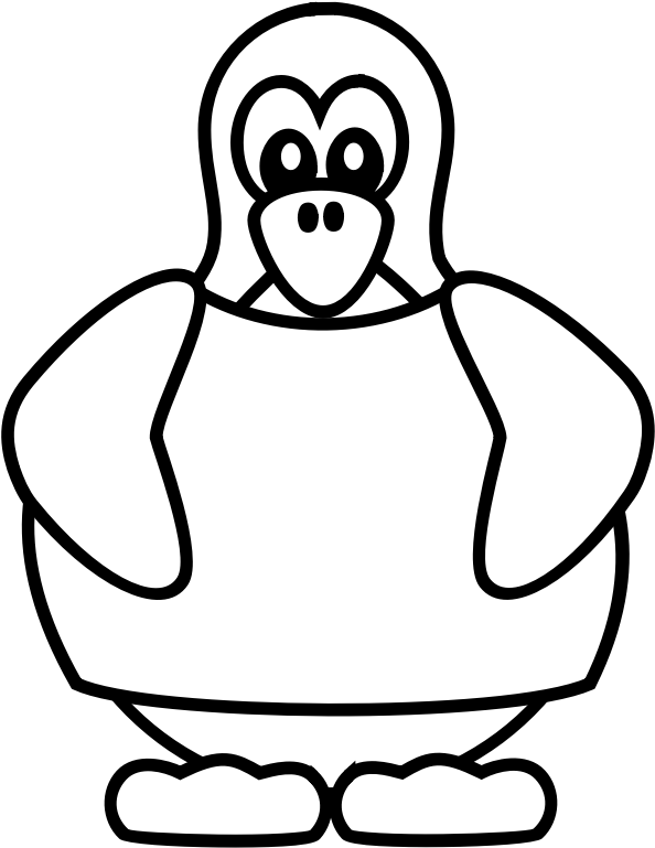 Penguin With A Shirt - Linux Para Colorear (800x800)