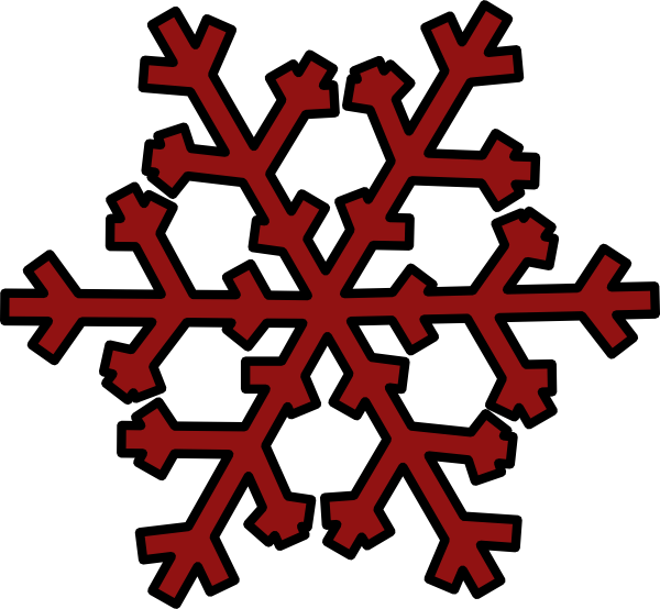 Red Snowflake With Transparent Background (600x554)