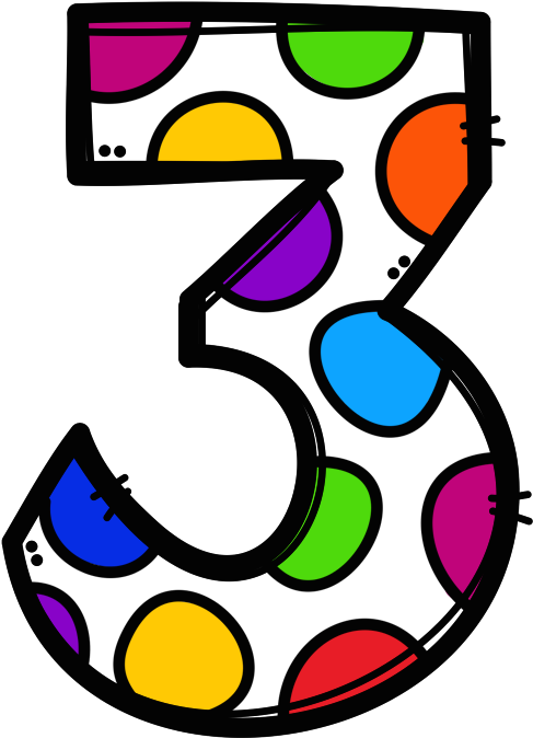 Rainbow Dot White 3 - Number (604x805)