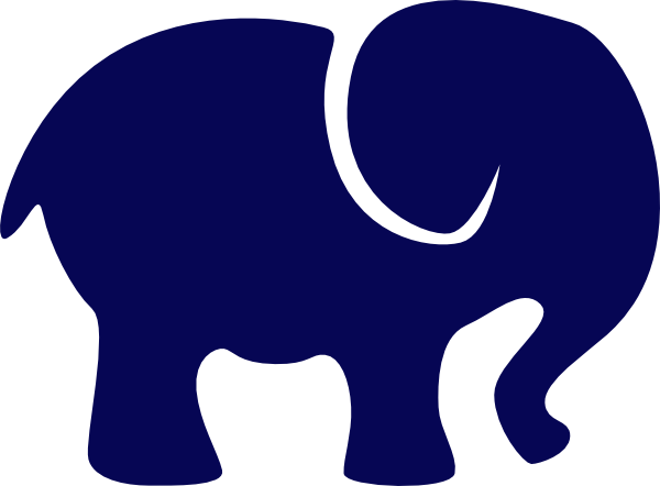 Navy Blue Elephant Clipart (600x442)