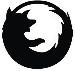 Mozilla Firefox Clipart Black And White (600x449)