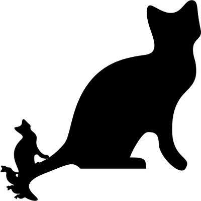Tail Recursion Small - Cat Silhouette (400x399)