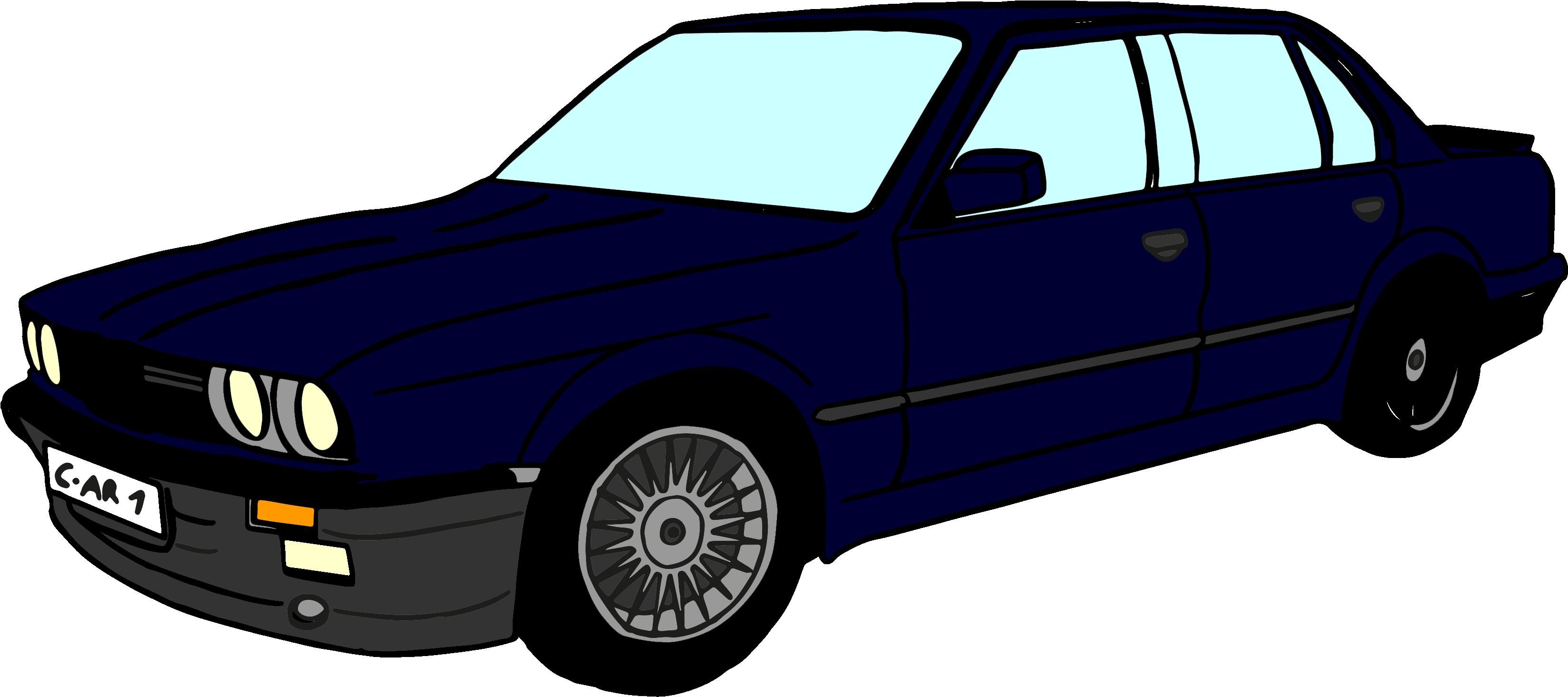 Clipart Bmw E34 M5 Bilder Comic - Bmw 3 Series (e30) (3508x2480)