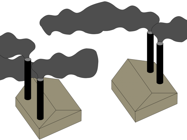 Factory Clipart Smog - Cartoon (640x480)