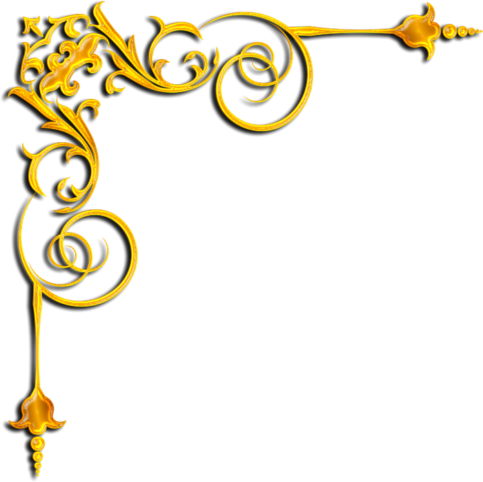 Золоті Уголки В Пнг Clipart Clip Art - Gold Corner Border Design (700x698)