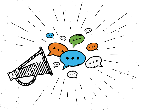 Content Amplification - Speak Out Cartoon (600x461)