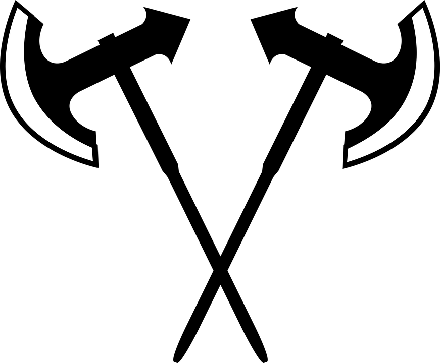 Clipart - Axe Shield Symbol (871x720)