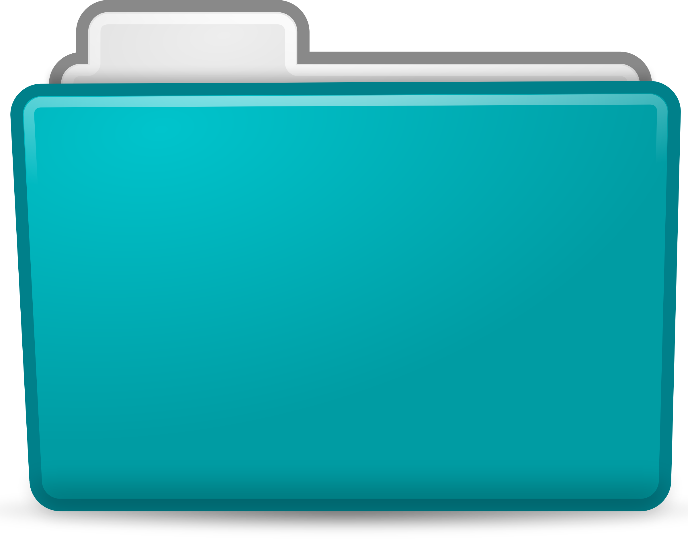 Folder Clipart Teal - Clipart Folder Icon (2400x1879)