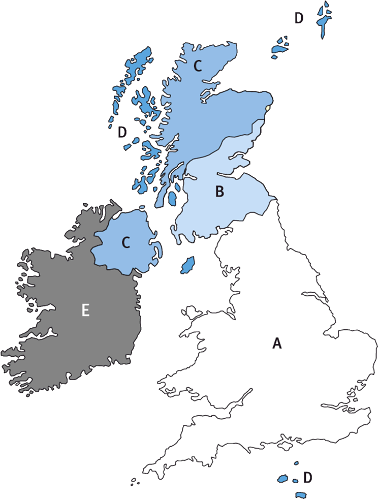 Uk Post Zone Map - Uk Zones 1 3 (779x995)