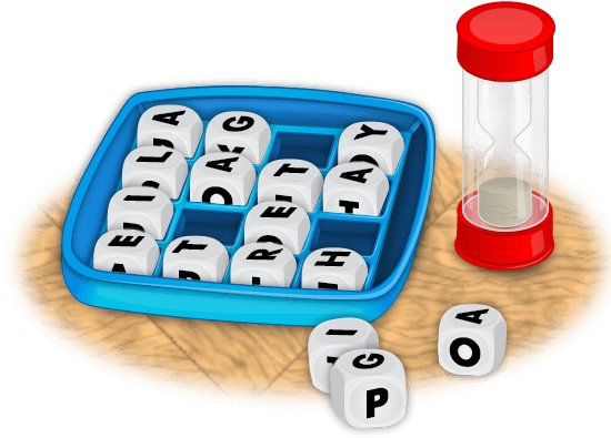 Boggle Game Board With Timer - Plastic (550x413)