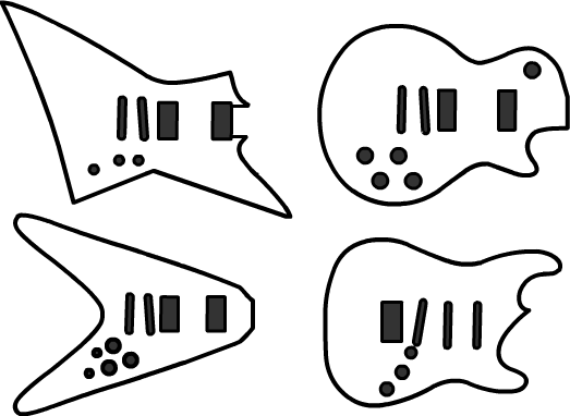 Guitar Template - Templates Guitar (523x382)