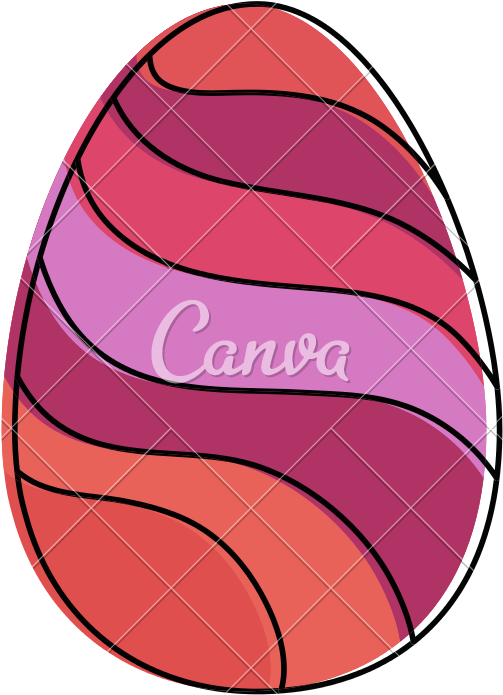 Painted Easter Egg With Lines Celebration Icon - Painted Easter Egg With Lines Celebration Icon (800x800)