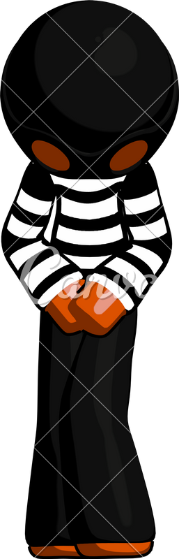 Orange Thief Bending Over Hurt - Illustration (257x800)