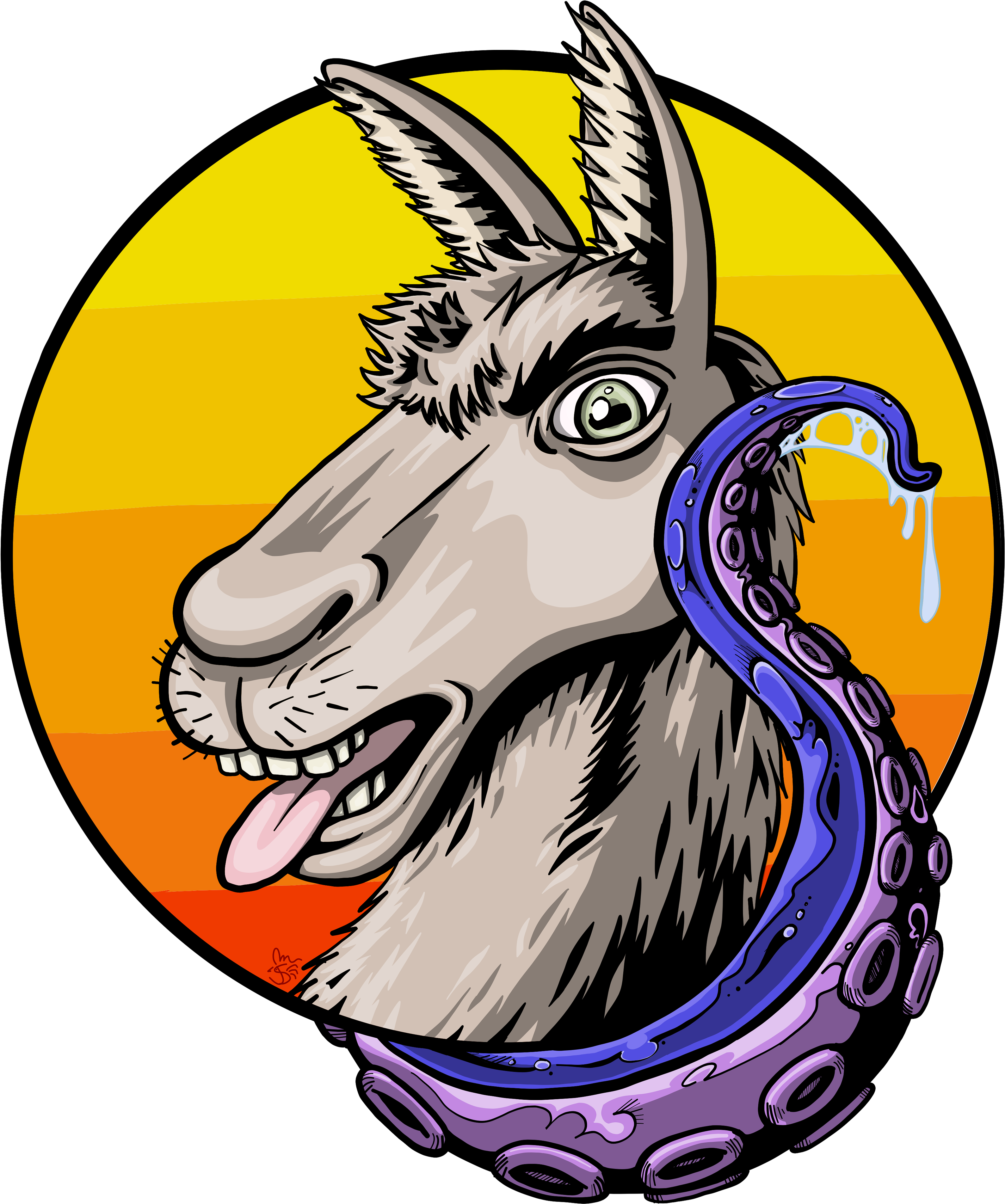 Llama Tentacle - Illustration (3840x3840)