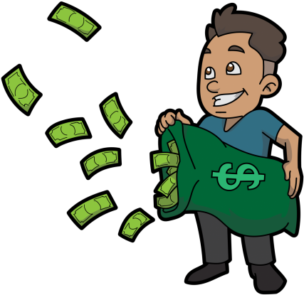 Usurious - Cartoon Guy With Money (475x475)