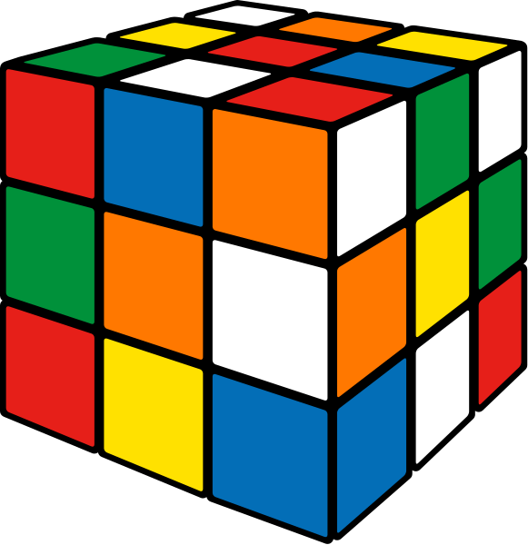 Rubik Free Vector - Rubik Cube Vector Png (581x600)