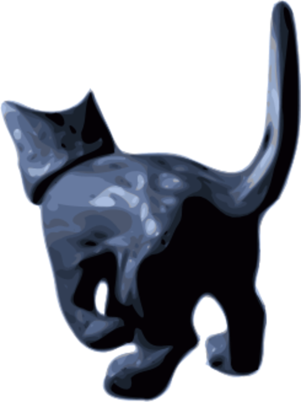 Cat Statue From Behind - Cat (600x801)