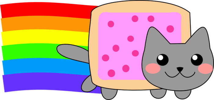 Nyan - Nyan Cat Not Pixel (700x326)