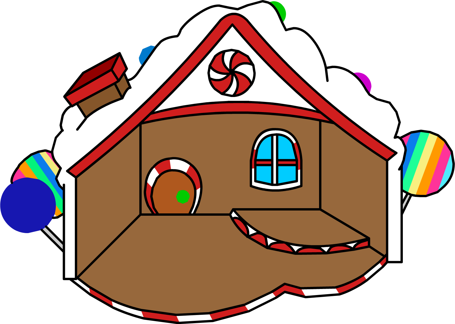 Gingerbread House - Cartoon (1570x1119)