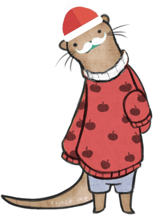 Santa Otter - Otter Transparent (769x977)