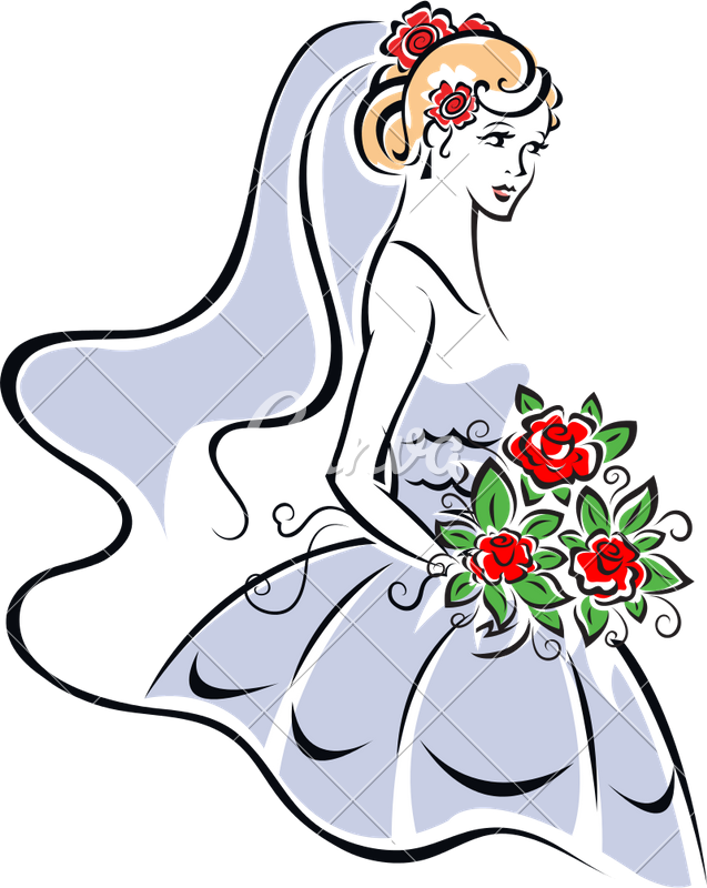 Bride Outline Curve Stroke Style - Bride (637x800)