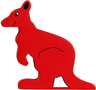 Holztier Känguru Bunt - Kangaroo (400x400)