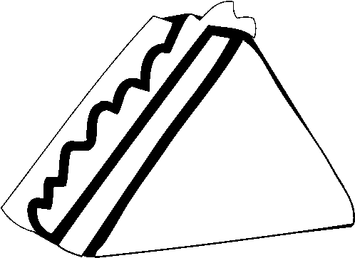 Half Sandwich Coloring Page - Drawing (600x470)