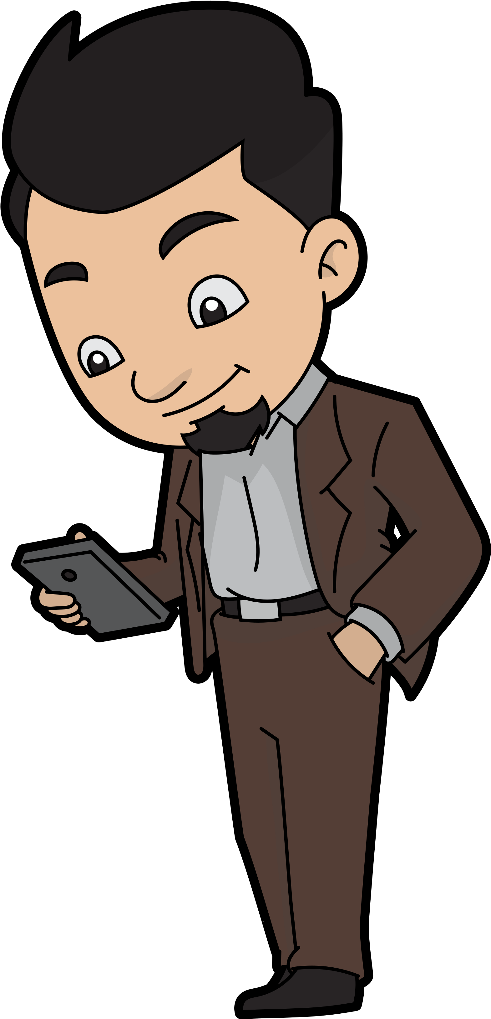 Text Message Marketing - Reading A Text Message Clipart (2000x3550)