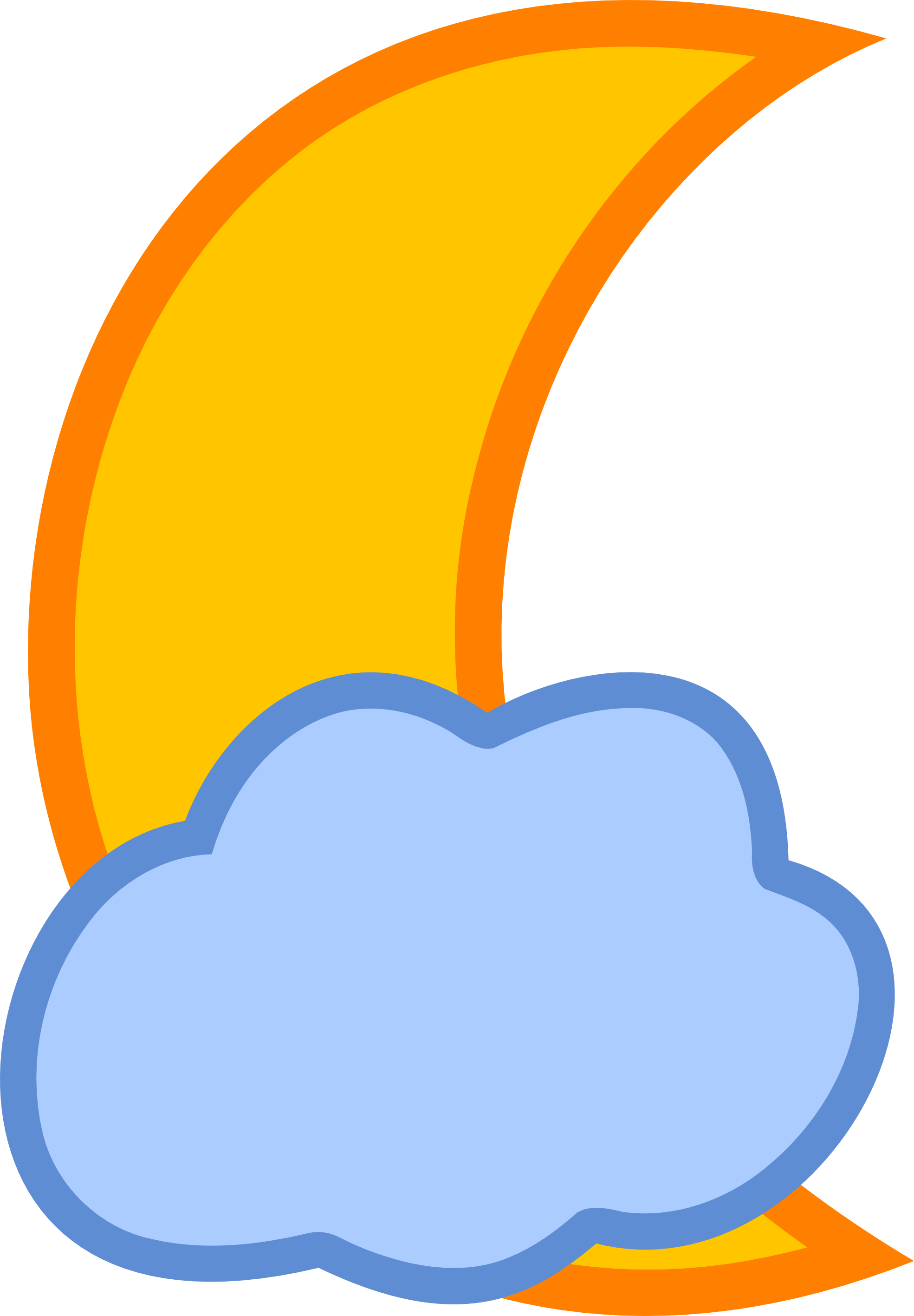 Moon With Clouds Cartoon (1969x2832)