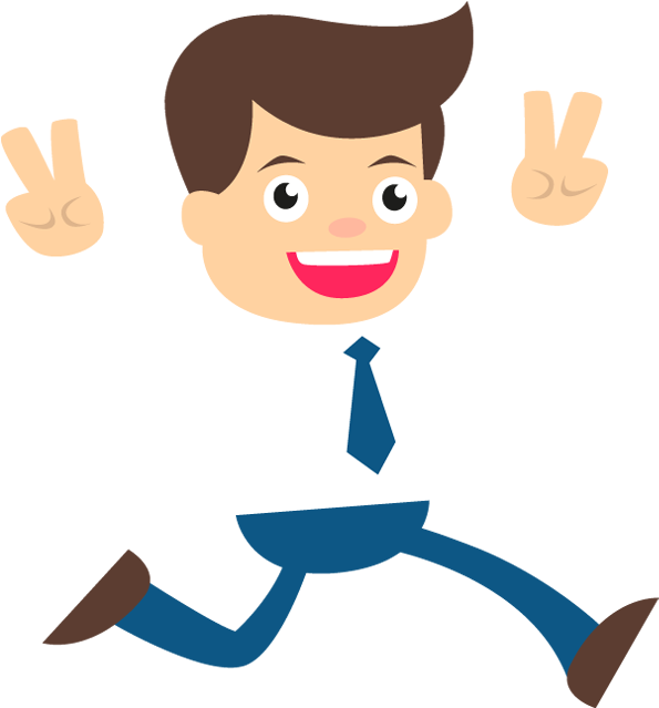 Happy Businessman Hands Raised Up - Happy Business Man Clip Art Png (600x650)