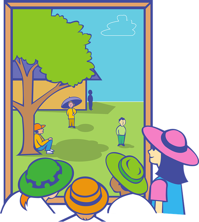 Looking Out The Window Cartoon (648x720)