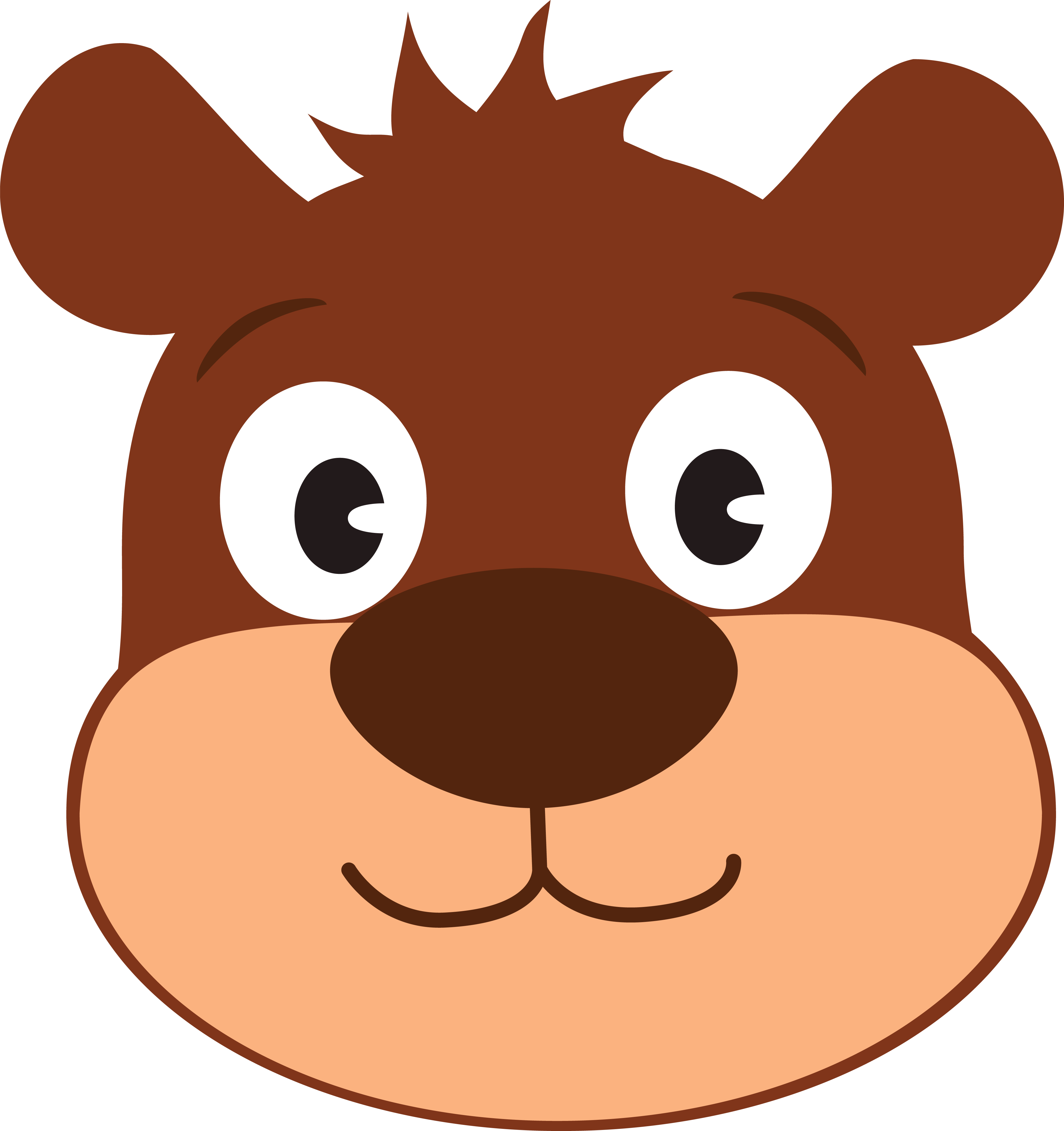 Free Clipart Of A Cute Bear Face - Face Bear Cute Clipart (4000x4251)