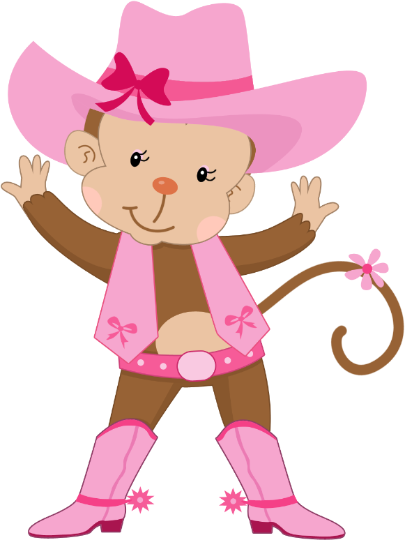 Cowboy Clipart Monkey - Cartoon (900x900)