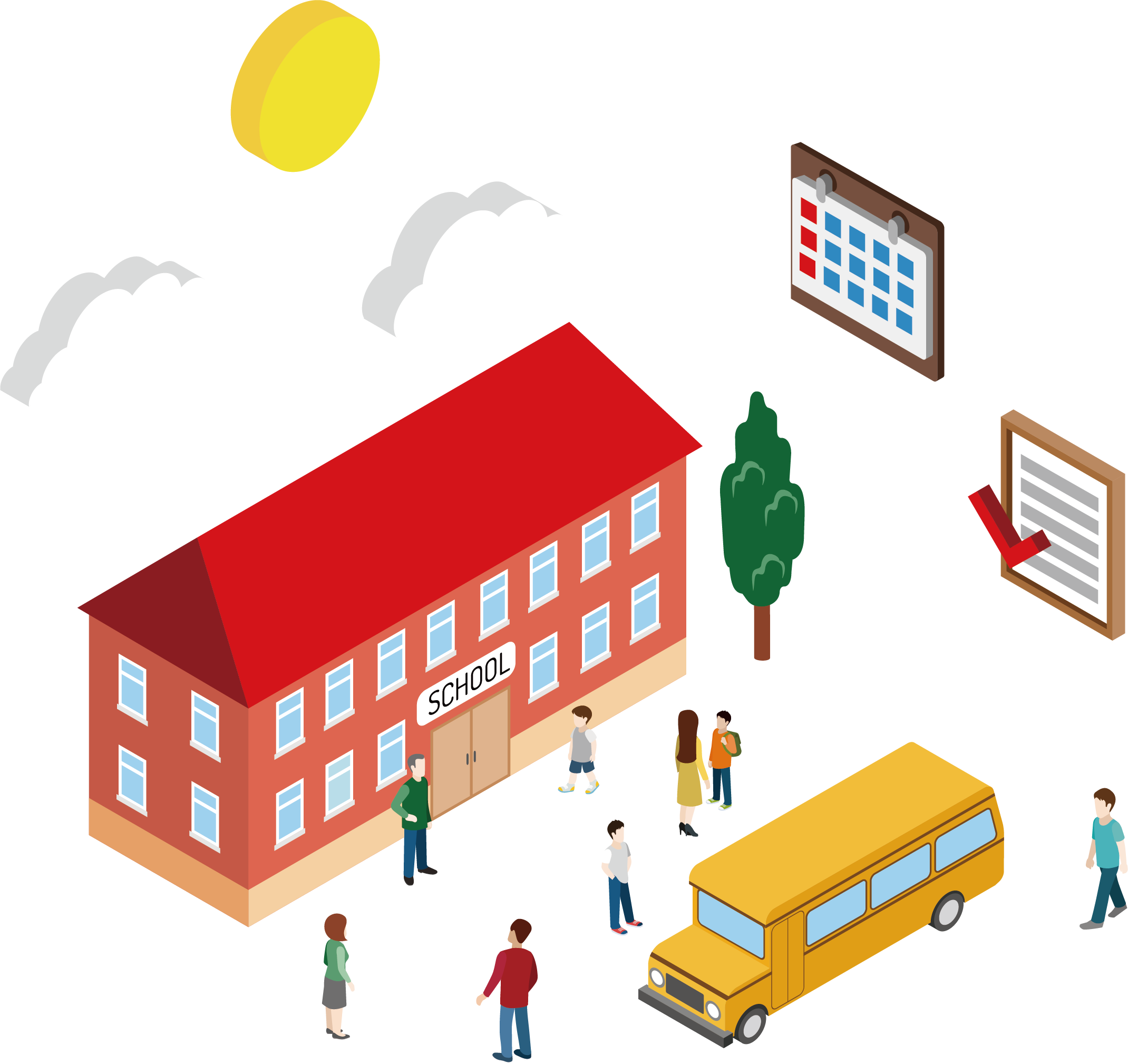 Vector Hand-painted School Gate Comics - Drawing (2140x2018)