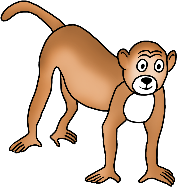 Drawing Bald Monkey Clip Art - Drawing (862x886)