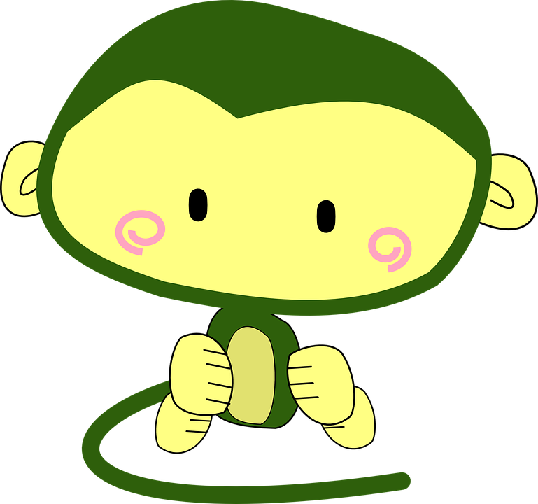 Funny Monkey Cliparts 24, - Cute Monkey (769x720)