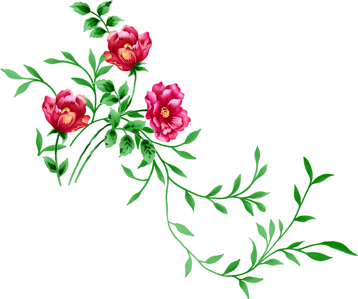Palm Leaves Png Clip Art Image Grapes & Vines - Flower Decor Png (1402x1195)
